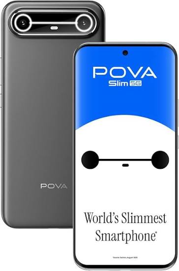 Tecno Pova Slim 5G Smartphone, 8 GB RAM, 256 GB Storage, Cool Black
